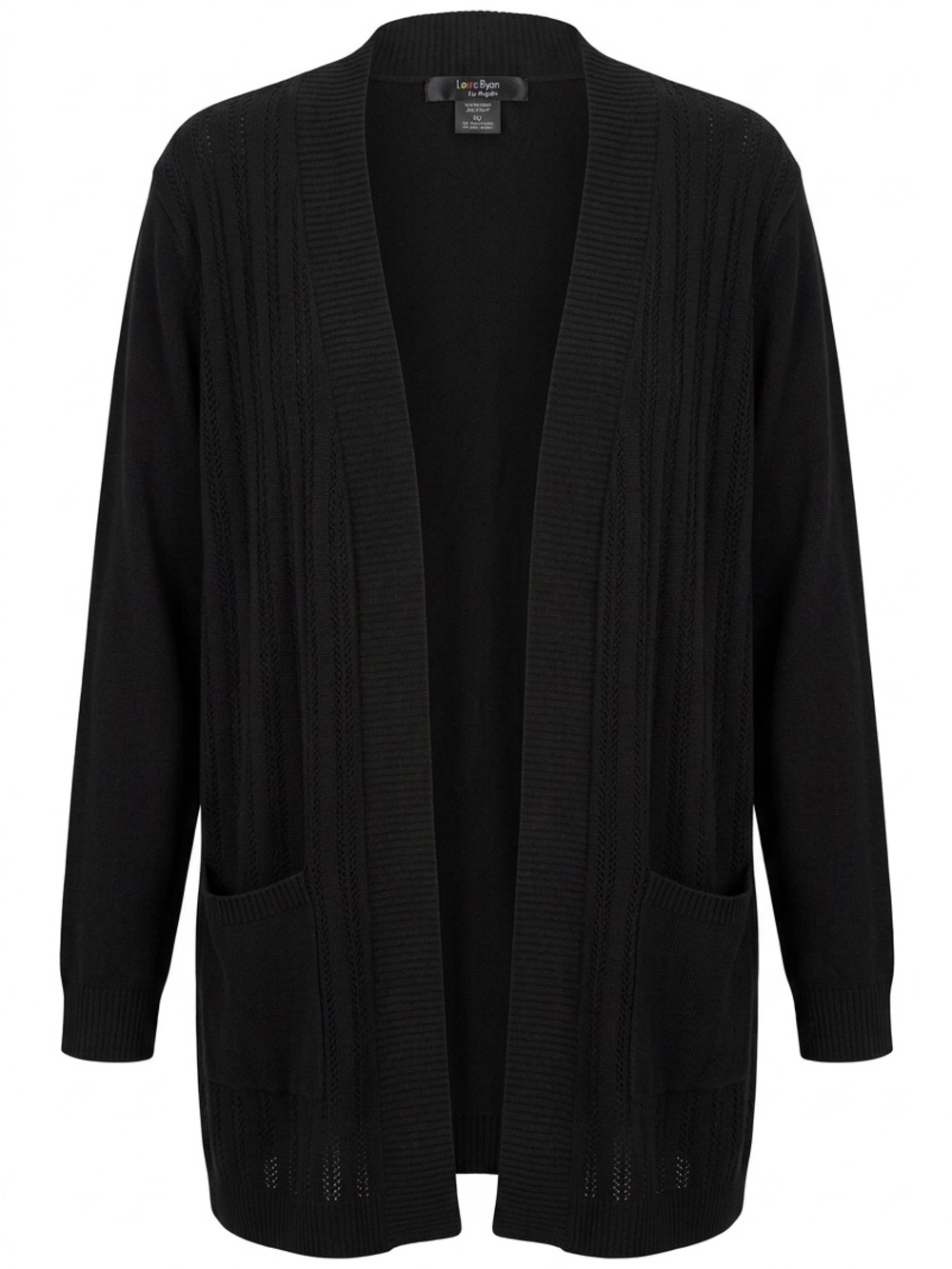 Open-Front Black Women's Cardigan Sweater